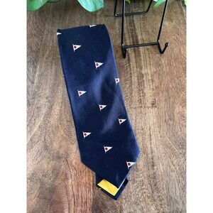 VTG G L‎ Harvale & Co Palm Beach of NY Silk Blue Necktie Nautical Flag Pattern